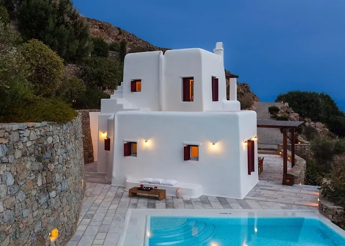 Excellent Mykonos Epsilon 4 Bedrooms Stunning Sea View ヴィラ プサロウ