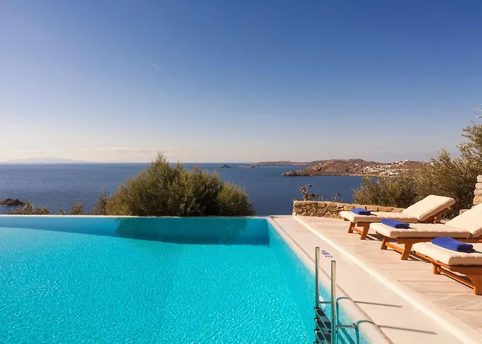 Excellent Mykonos Epsilon 4 Bedrooms Stunning Sea View プサロウ